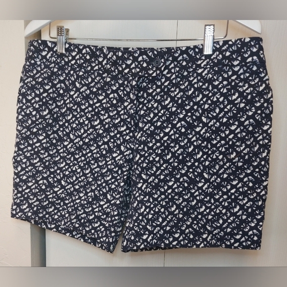 Cynthia Rowley Indigo White Printed Dress Shorts Size 14 Office Date Party Boho - Picture 9 of 9